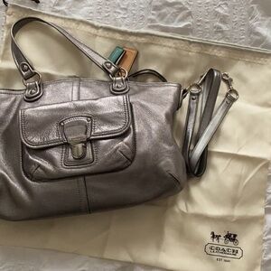 Coach Metallic Silver Shoulder Bag